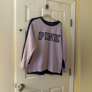 PINK Victoria's Secret Light Purple and Dark Navy Sweater